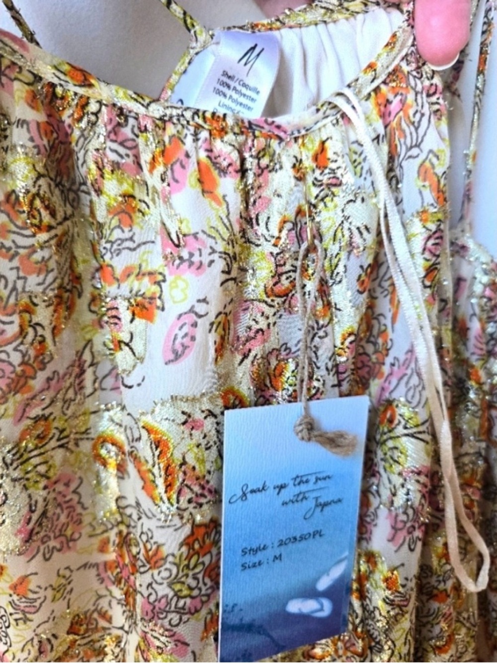 Goa Beachwear by Japna gold foil maxi dress - Picture 10 of 10